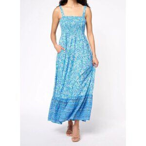 Destination 365 Women's Petite Dress P3XL Printed Maxi Blue A607878